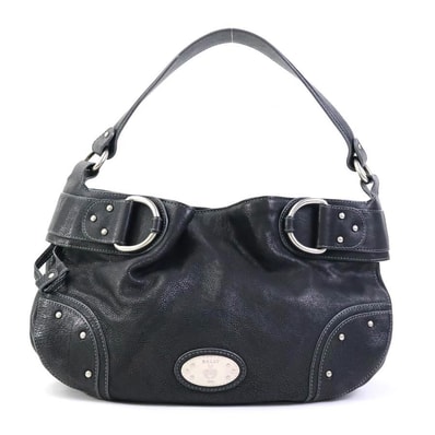 バリー BALLY ショルダーバッグ レザー ブラック シルバー レディース【中古】 e62162r