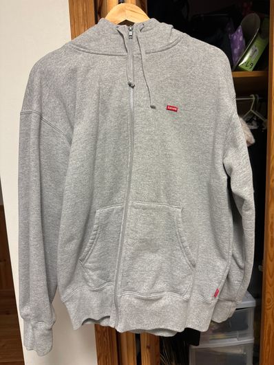 Supreme Small Box Facemask Zip Up Hooded Sweatshirt "Heather Grey"