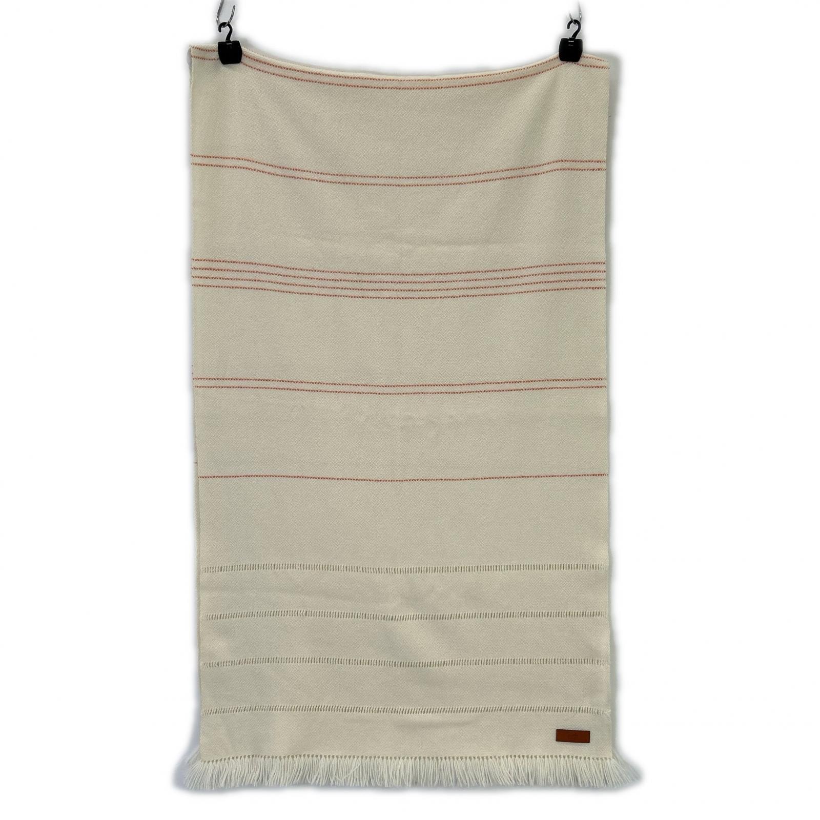 エルメス カシミヤ100% ボーダー フリンジ マフラー