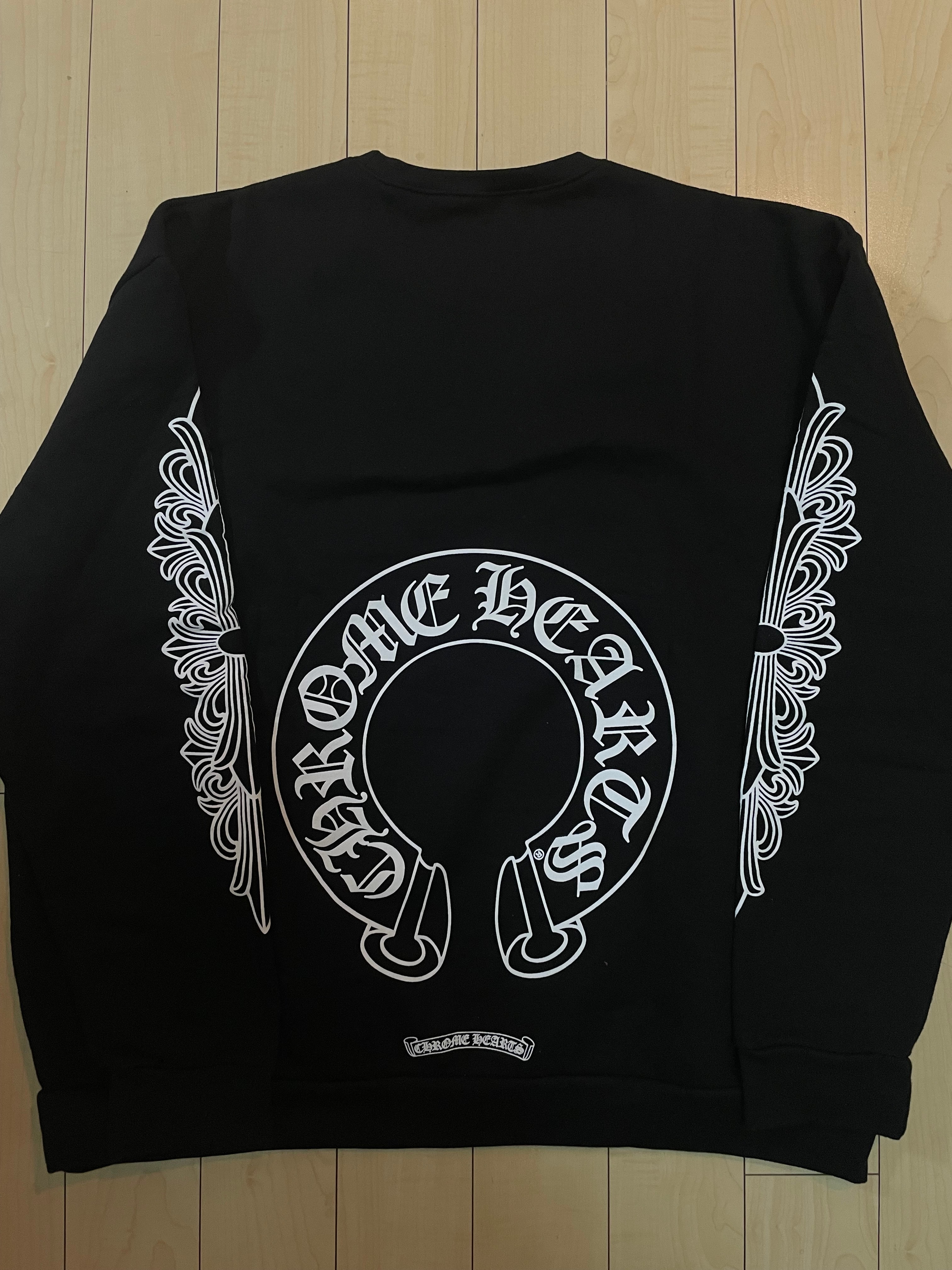 Chrome Hearts Floral Cross Horseshoe Back Print Sweatshirt "Black"