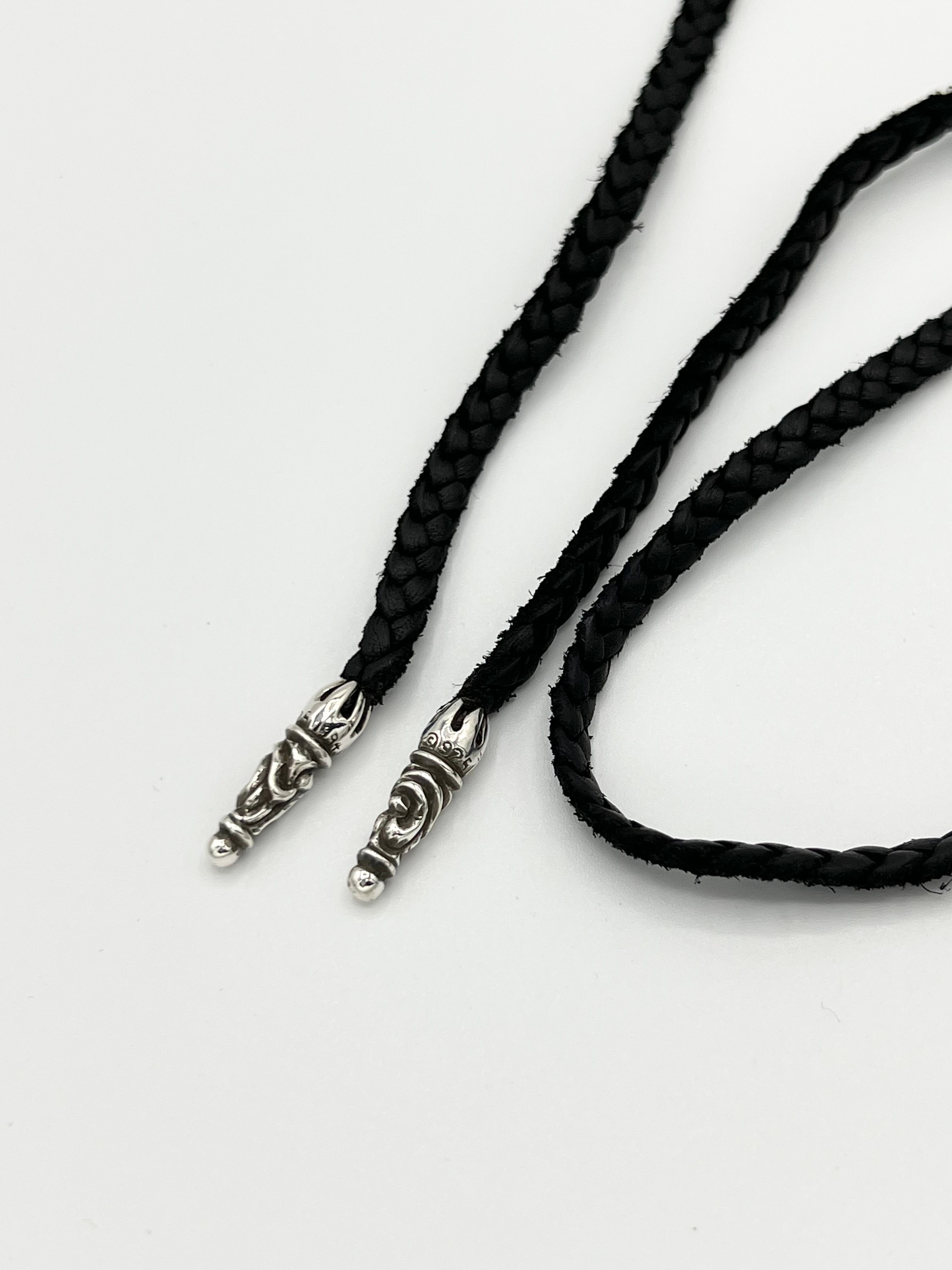 Chrome Hearts Tiny Scroll Leather Blade Chip "Silver"