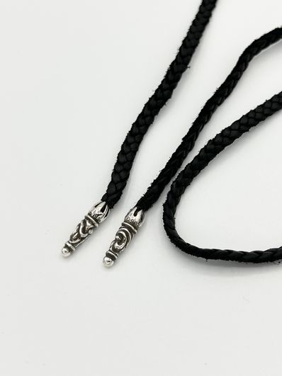 Chrome Hearts Tiny Scroll Leather Blade Chip "Silver"