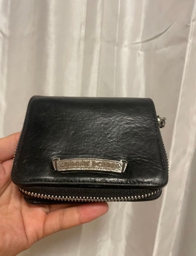 クロムハーツ CHROME HEARTS 二つ折り財布 ブラック スクエアジップウォレット