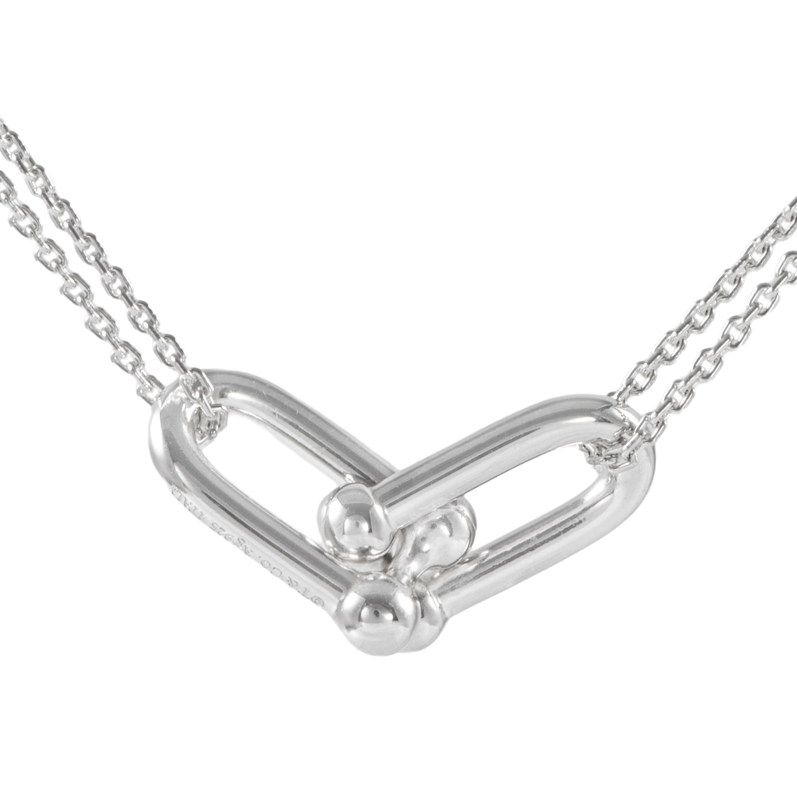 TIFFANY&Co. ティファニー ハードウェア ダブル リンク ペンダント ネックレス スターリングシルバー シルバー【中古】