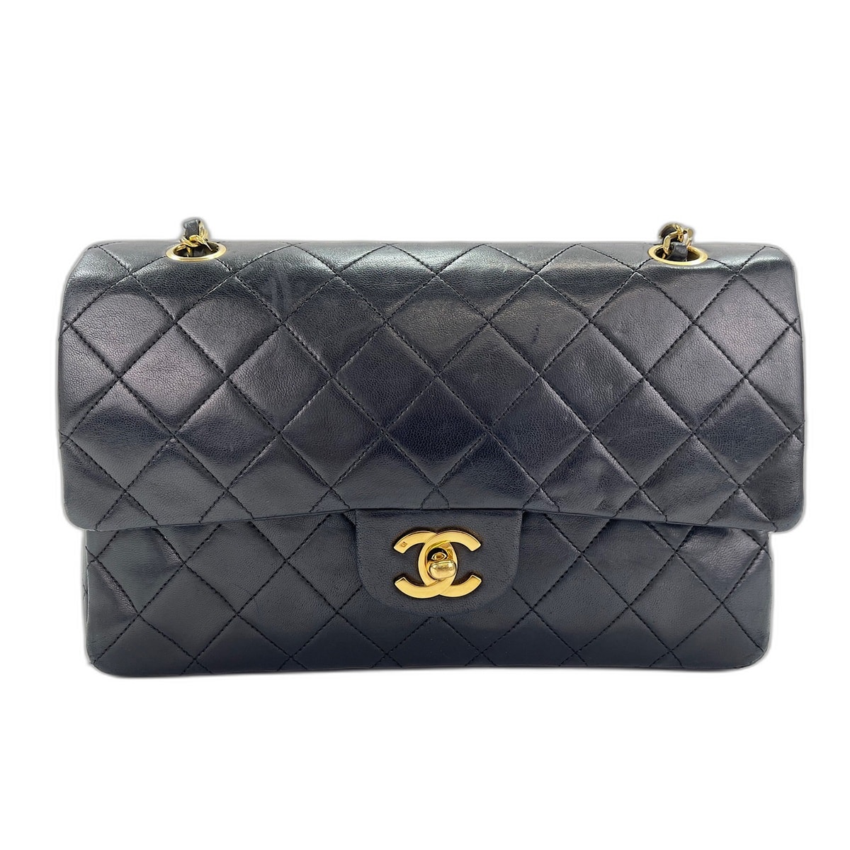 シャネル CHANEL ラムスキン マトラッセ25 ダブルフラップ ショルダーバッグ【中古】