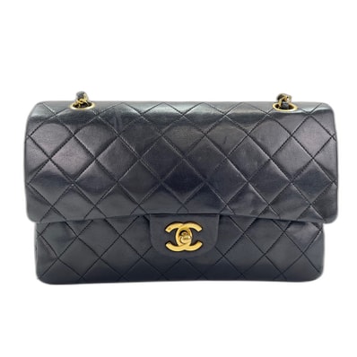 シャネル CHANEL ラムスキン マトラッセ25 ダブルフラップ ショルダーバッグ【中古】