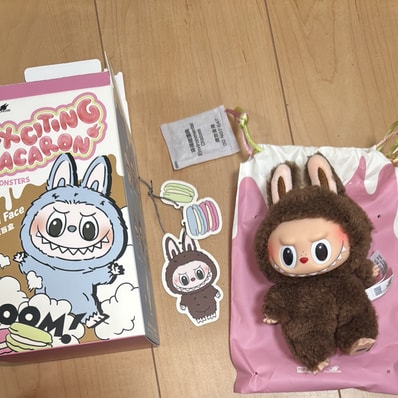 POP MART THE MONSTERS (LABUBU) Exciting Macaron Plush Series CHESTNUT COCOA (Secret)