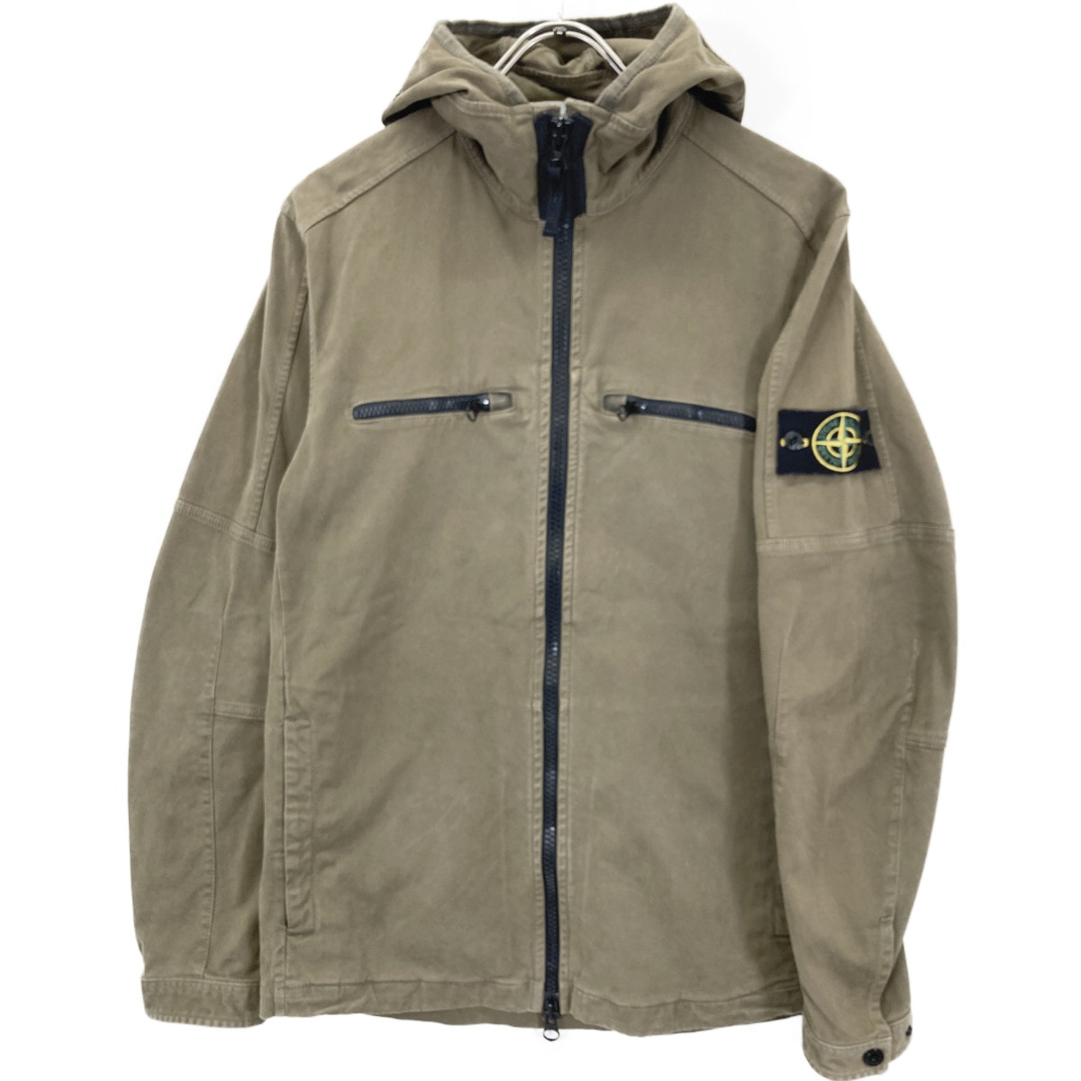 ストーンアイランド 6515109LN カーキ ジップアップフーディ ジャケット S