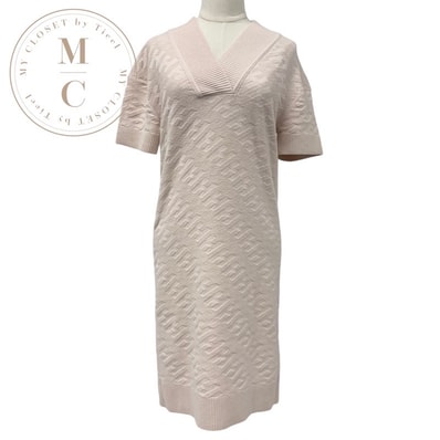 エルメス HERMES ワンピース ウール ピンク 半袖 ニット