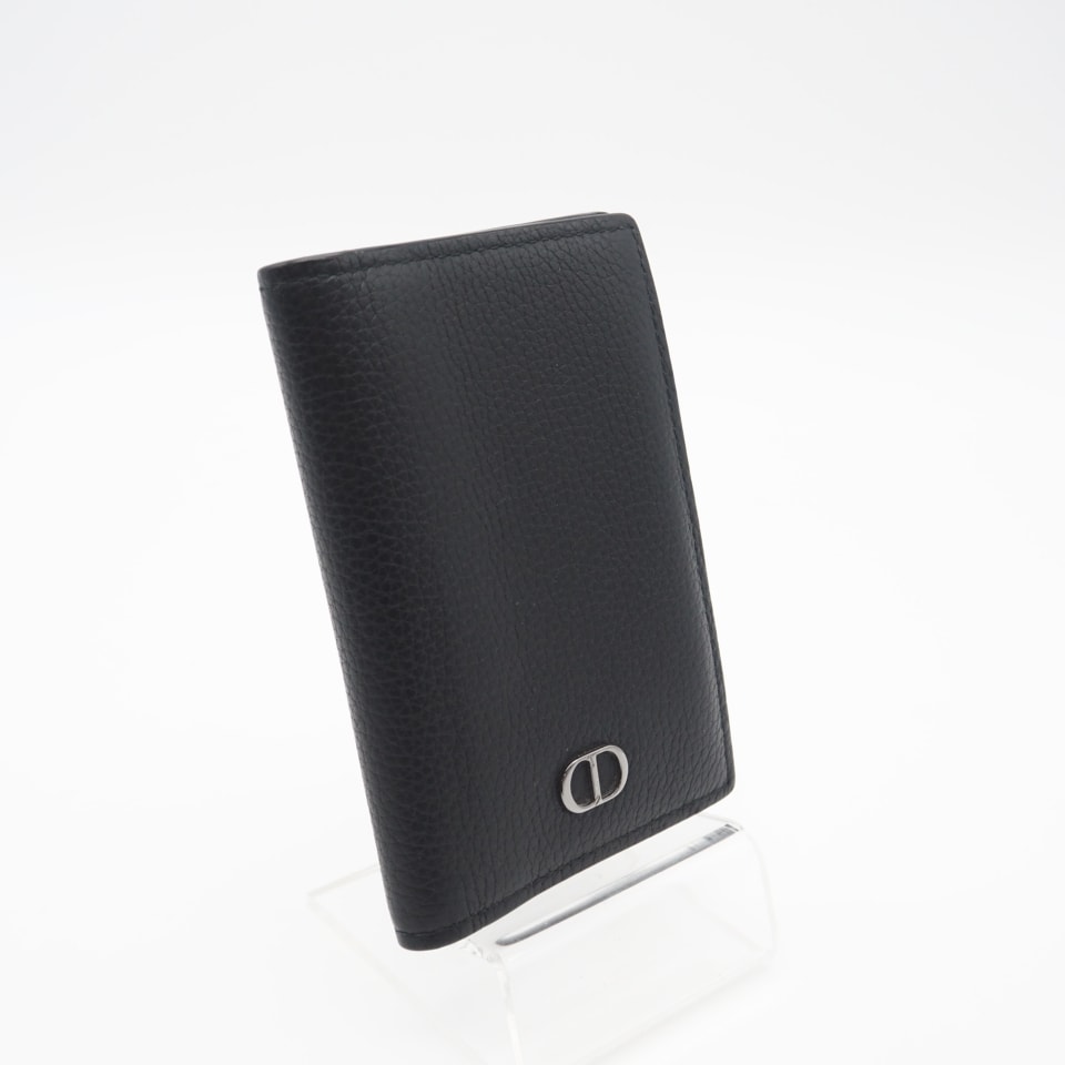 Dior ディオール CD Icon グレインドカーフスキン 2つ折りカードホルダー 2ESCH138CDI_H00N カードケース ブラック レザー メンズ