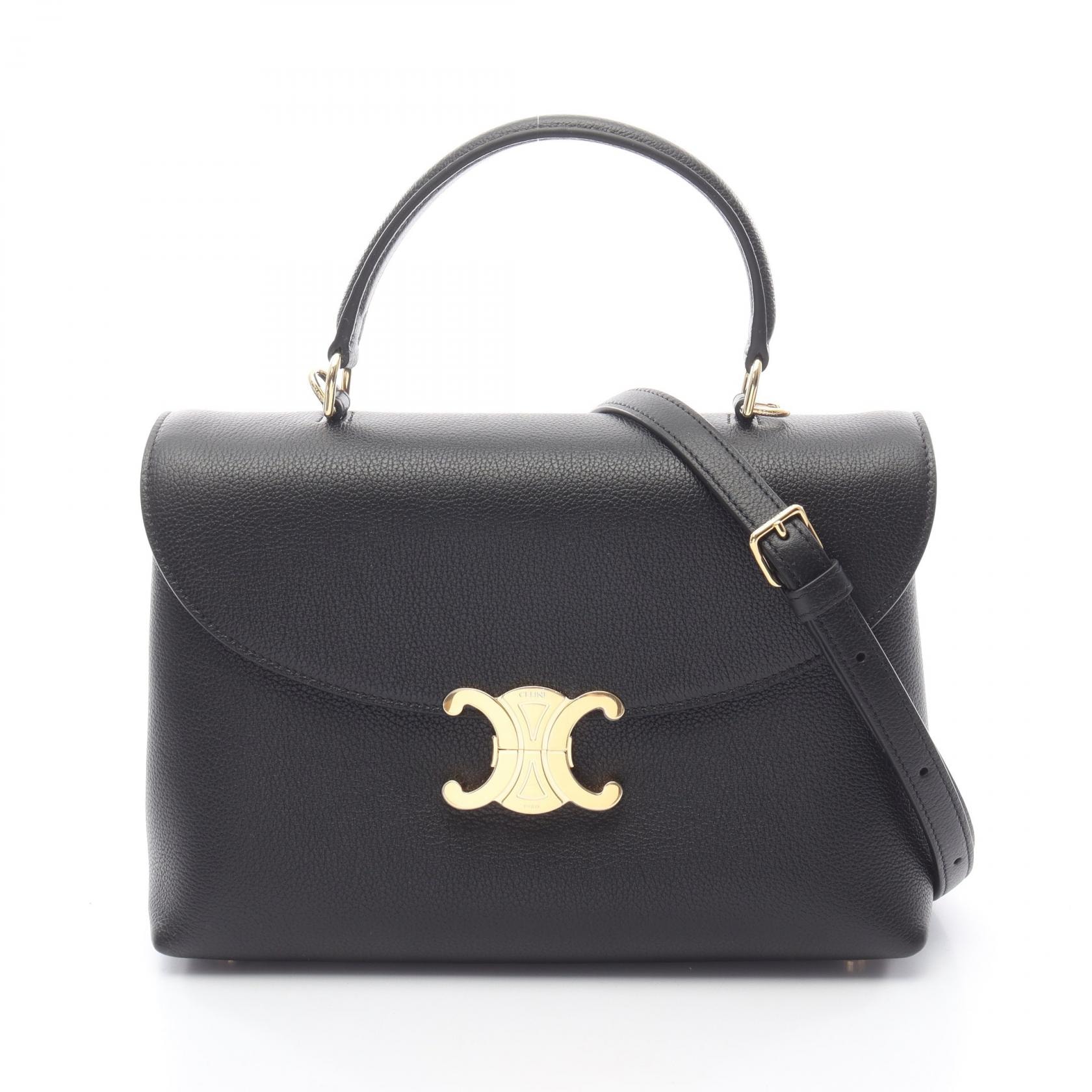 セリーヌ CELINE ミディアム ニノ 2WAY ハンドバッグ バッグ レザー レディース ブラック系 117523FXK38NO 【新品】