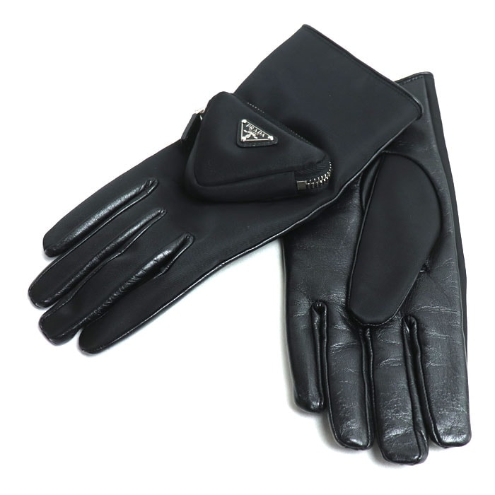 目立った傷や汚れなし】PRADA プラダ トライアングルロゴ 手袋