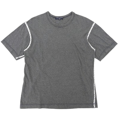 コムデギャルソンオム キュプラパイピング 半袖Tシャツ コットン トップス メンズ グレー M HQ-T025 M