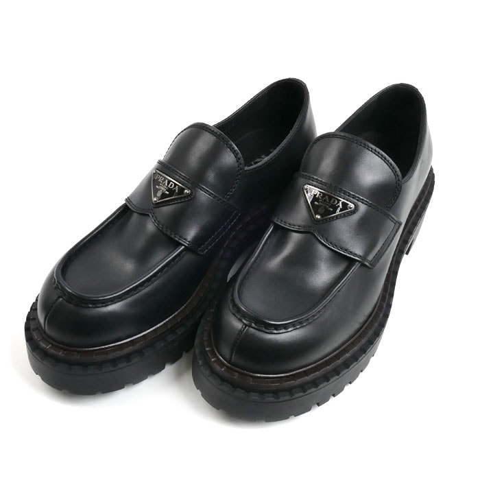 PRADA プラダ トライアングルロゴ ローファー ブラック 2DE148 070 F0002 
7 メンズ【中古】【美品】