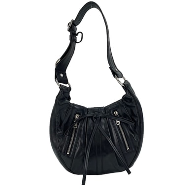 イヴ・サンローラン YSL レザー クラッシックプリーツ ホーボー ショルダーバッグ【中古】