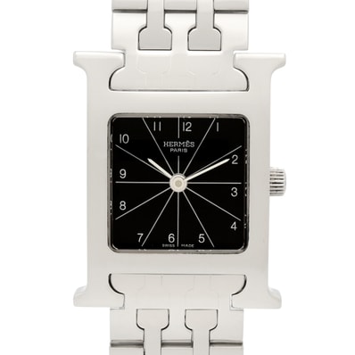 エルメス HERMES Hウォッチ 腕時計 時計 ステンレススチール レディース ブラック系 HH1.210 【中古】