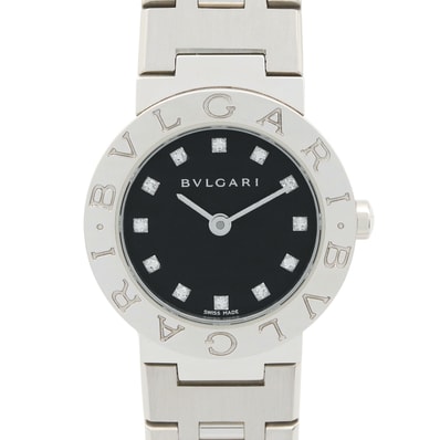 ブルガリ BVLGARI ブルガリ ブルガリ 12Pダイヤ 腕時計 時計 ステンレススチール ダイヤモンド レディース ブラック系 BB23SS 【中古】