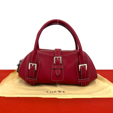 LOEWE ロエベ センダ ロゴ 型押し レザー ハンドバッグ レッド
2890a