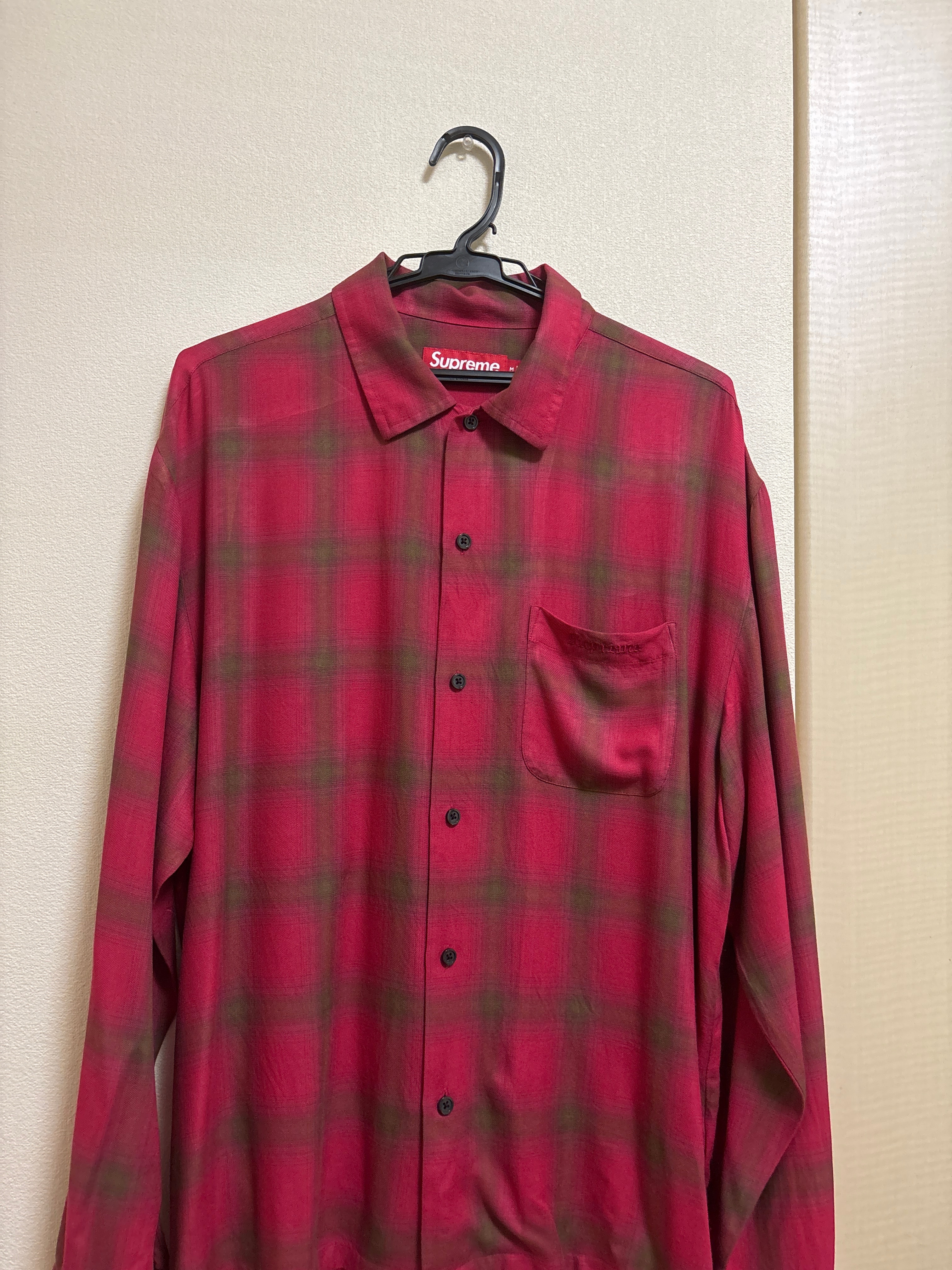 Supreme Shadow Plaid Rayon Shirt "Magenta"