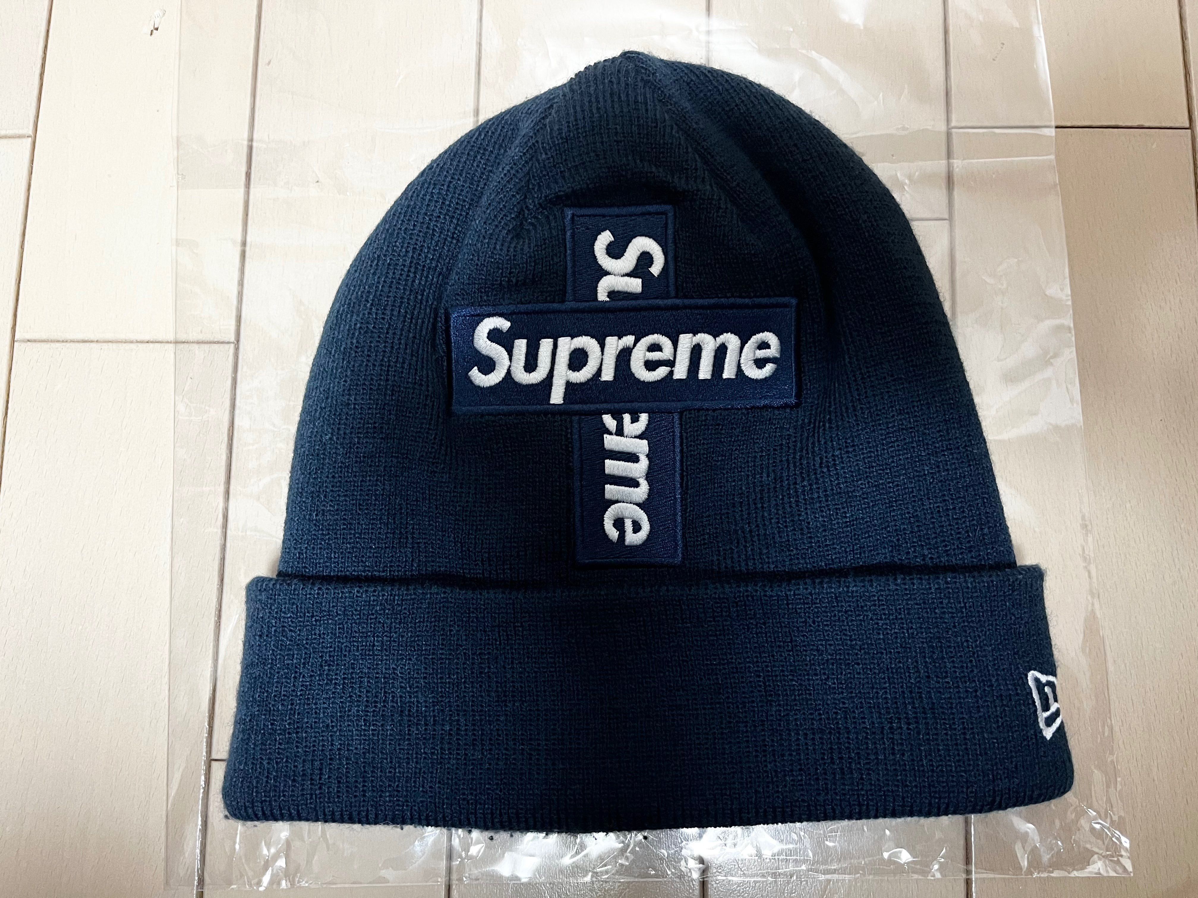 Supreme New Era® Cross Box Logo Beanie "Navy"