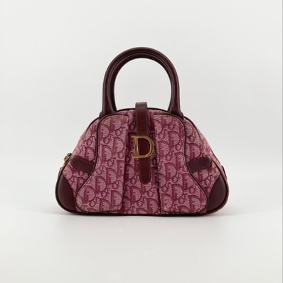 Christian Dior(クリスチャンディオール) トロッター柄 PZ0012 ハンドバッグ ボルドー ×レッド