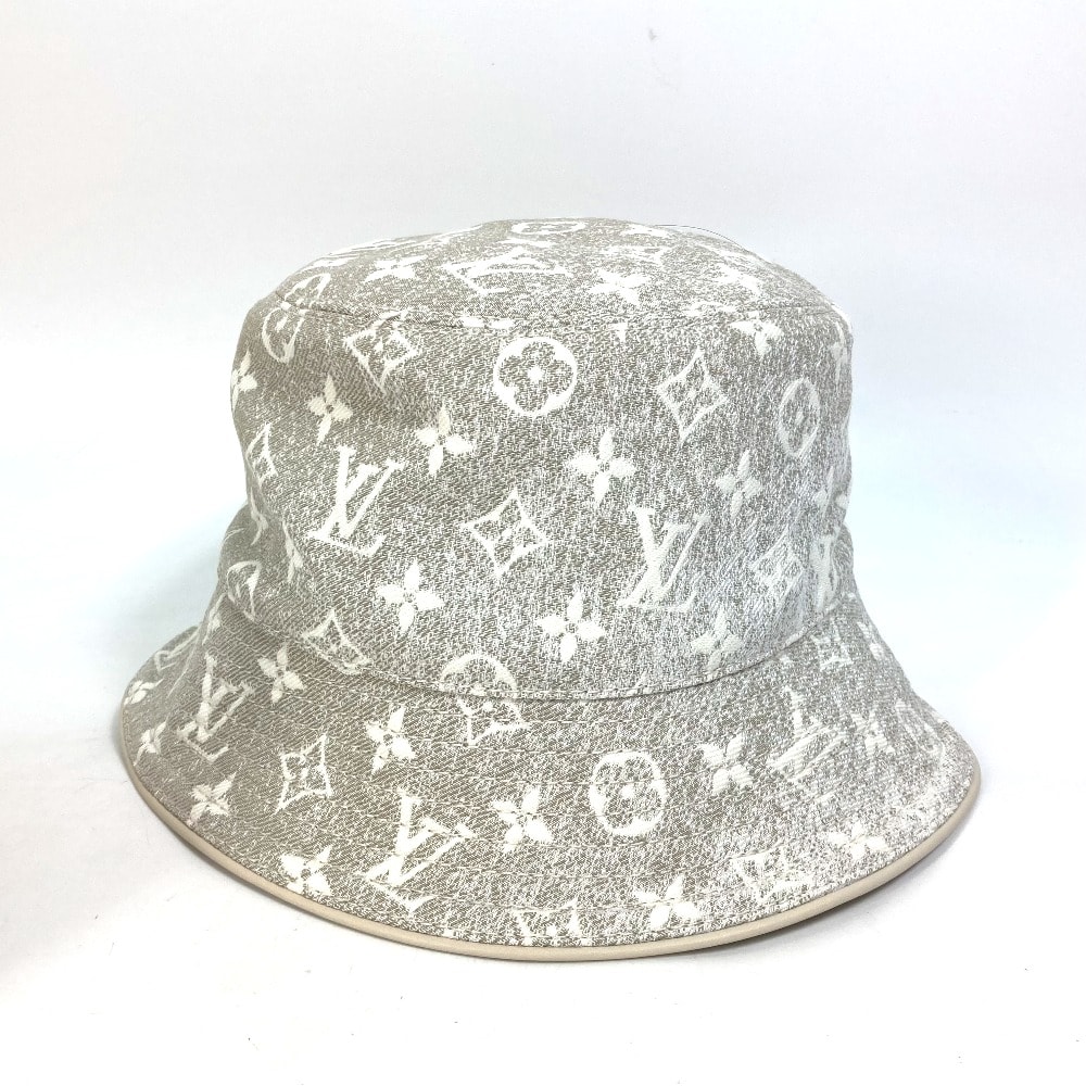 ルイヴィトン LOUIS VUITTON バケットハット・モノグラム ジャガード デニム M7058S ハット帽 帽子 バケットハット ボブハット ハット ナイロン ベージュ 未使用