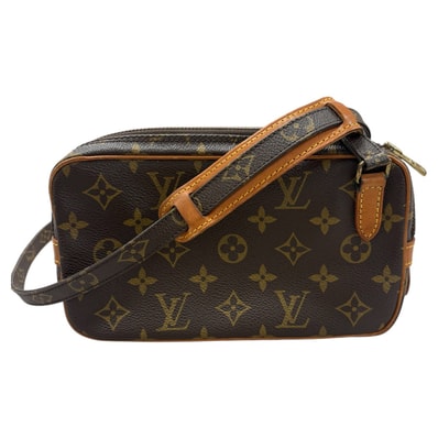 美品 LOUIS VUITTON ルイヴィトン モノグラム マルリーバンドリエール ブラウン ゴールド金具 PVC レザー/ ショルダーバッグ S1-00043 【中古】