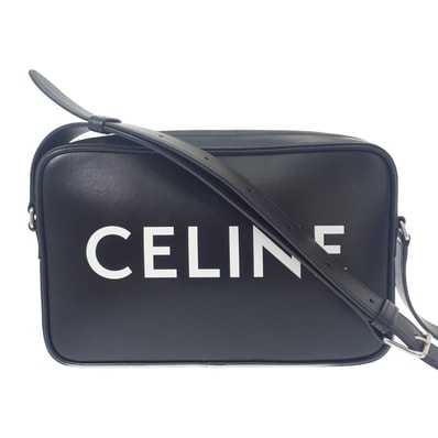セリーヌ CELINE ミディアムメッセンジャー 194503DOT.38SI ショルダーバッグ カーフ ブラック シルバー金具 レディース メンズ ユニセックス【中古】【ABランク】