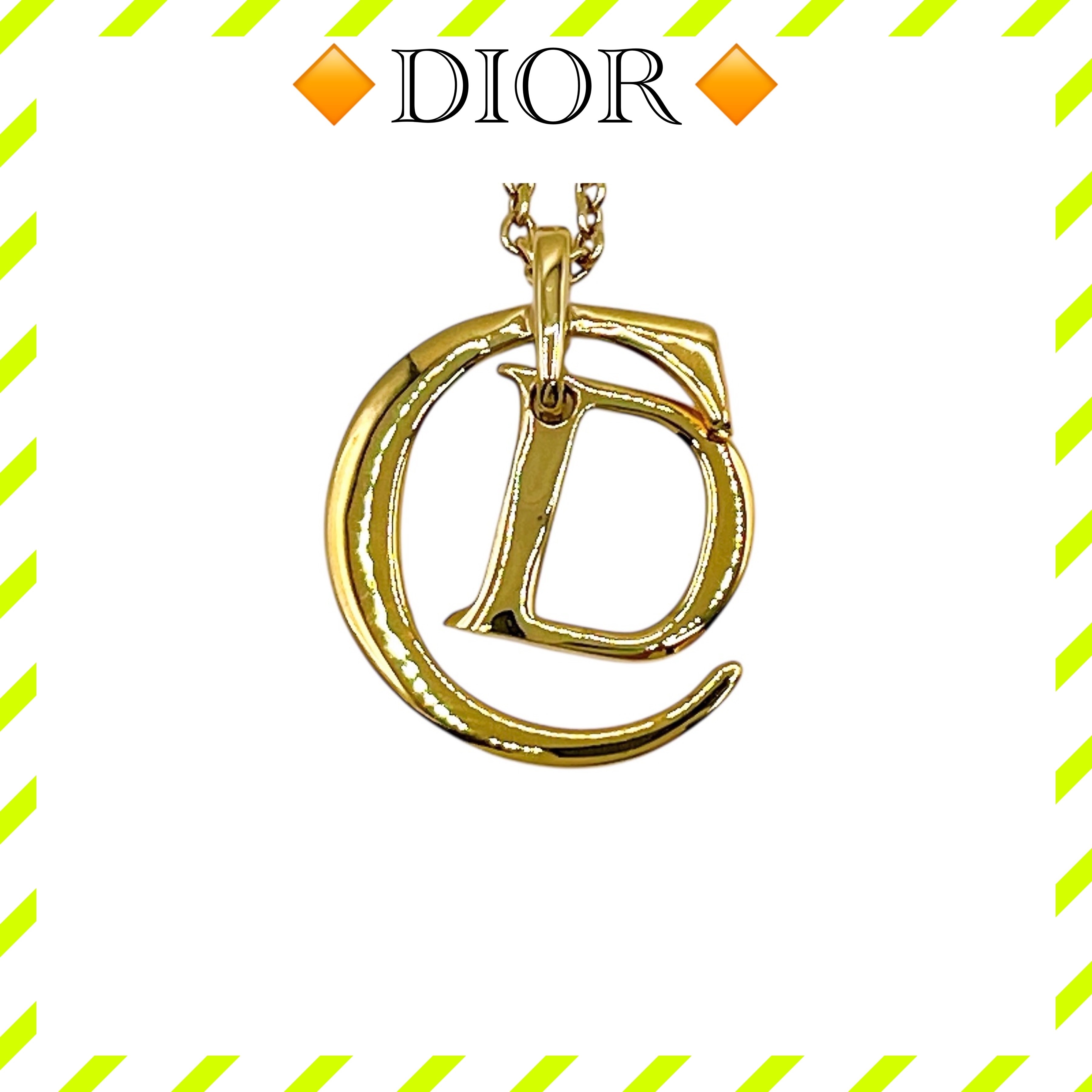 美品 ディオール CD ロゴ ネックレス アクセサリー 金 ゴールド レディース