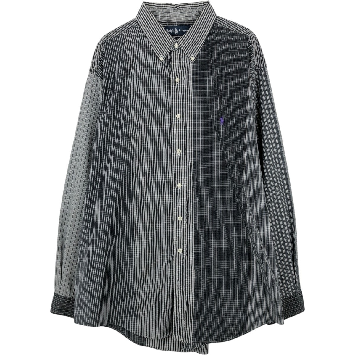 古着 ラルフローレン Ralph Lauren CLASSIC FIT クラシックフィット クレイジーパターン 長袖 ボタンダウンチェックシャツ メンズXL相当/eaa662761