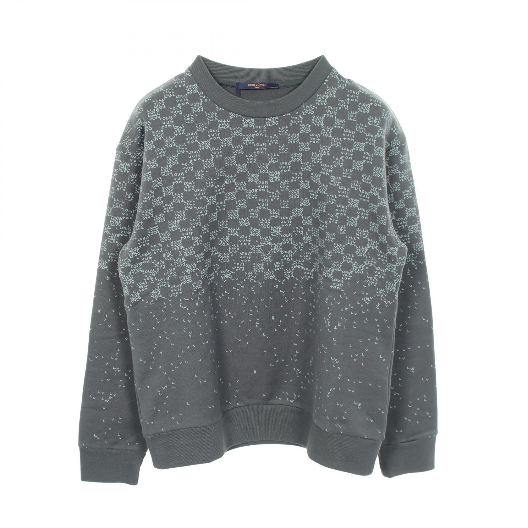 ルイ・ヴィトン LOUIS VUITTON ダミエスプレッドプリンテッド スウェット 衣料品 トップス コットン グレー メンズ グレー系 【中古】