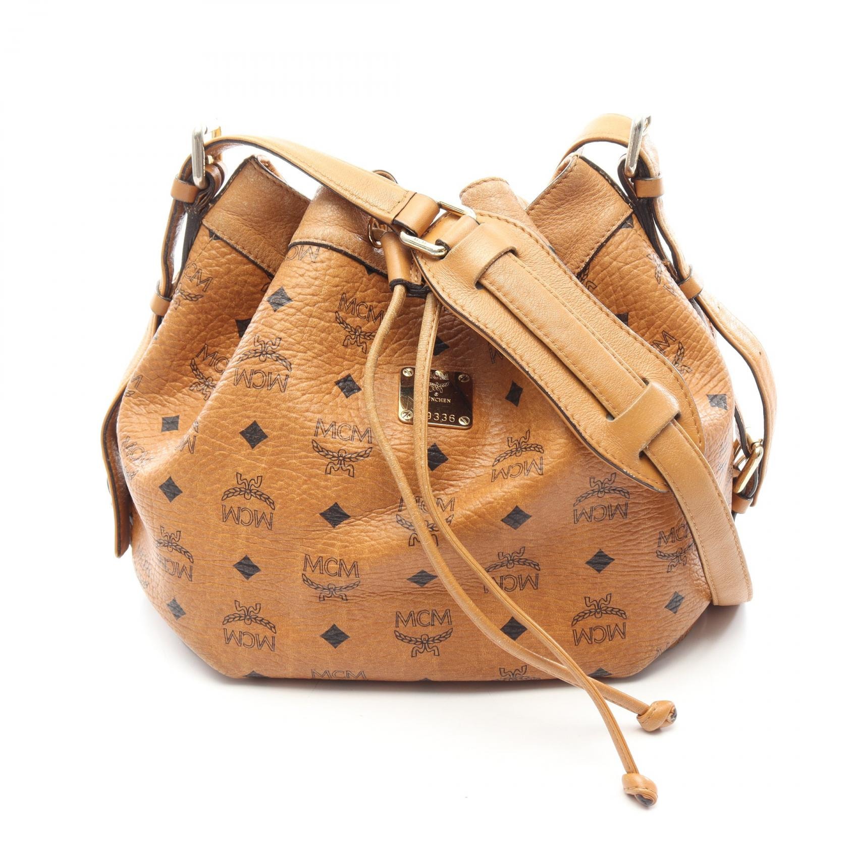 エム・シー・エム MCM ヴィセトス ショルダーバッグ バッグ PVCコーティングキャンバス レザー レディース ブラウン系 【中古】