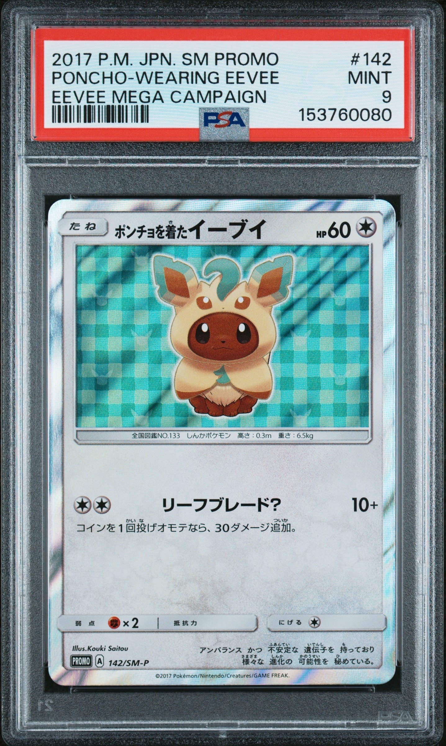 ポンチョを着たイーブイ: プロモ[SM-P 142](プロモーションカード「SM