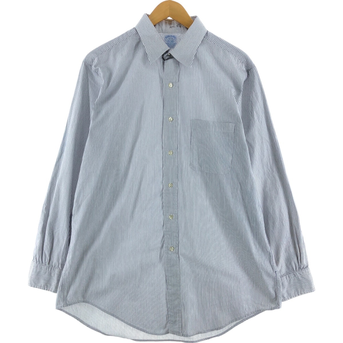 古着 80~90年代 ブルックスブラザーズ Brooks Brothers Est.1818 長袖 コットンストライプシャツ USA製 メンズL相当 ヴィンテージ/eaa525686