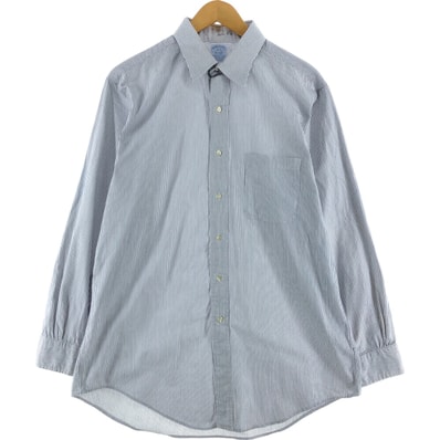 古着 80~90年代 ブルックスブラザーズ Brooks Brothers Est.1818 長袖 コットンストライプシャツ USA製 メンズL相当 ヴィンテージ/eaa525686