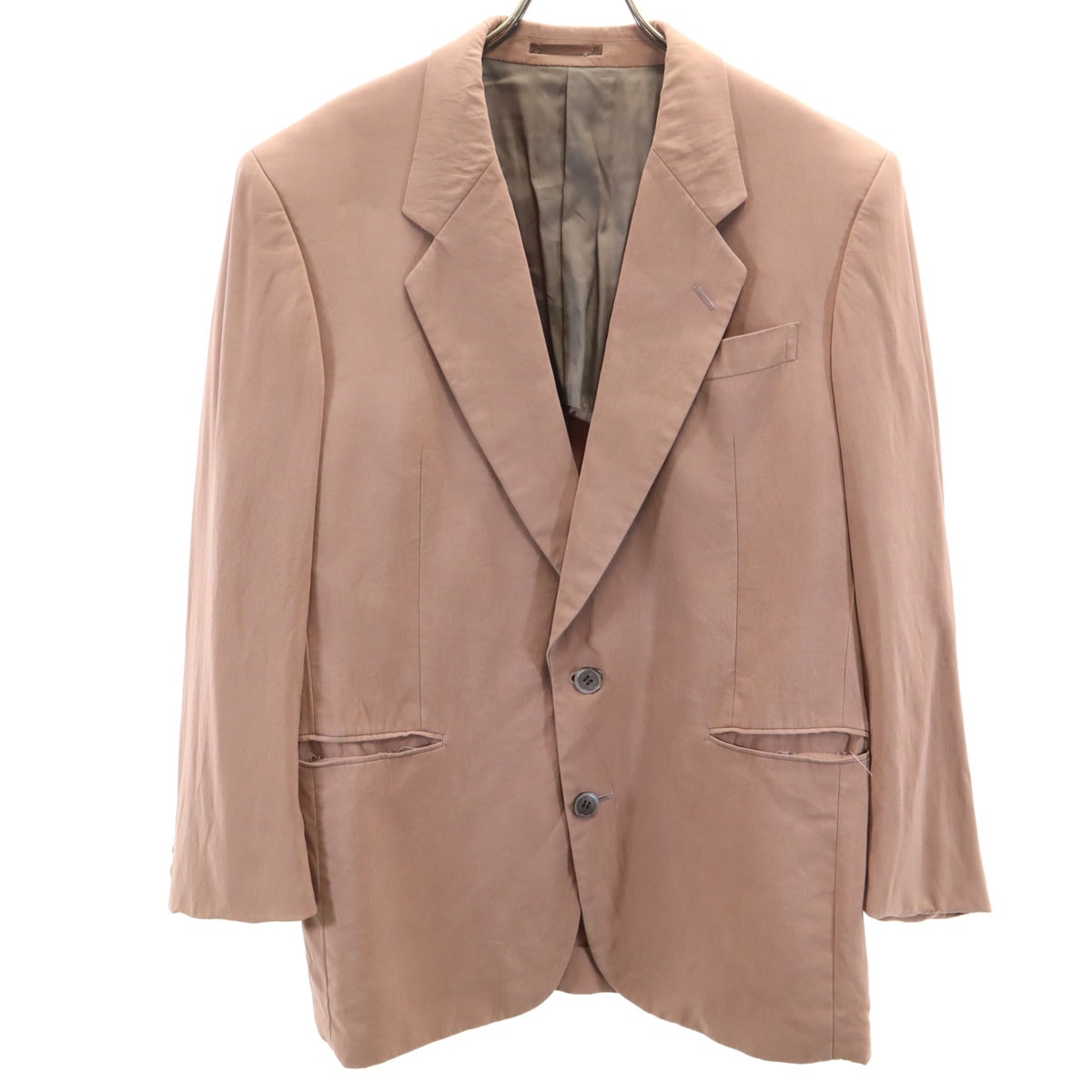 LANVIN ランバン 80s 90s シルク オールド テーラードジャケット 46 ピンクブラウン