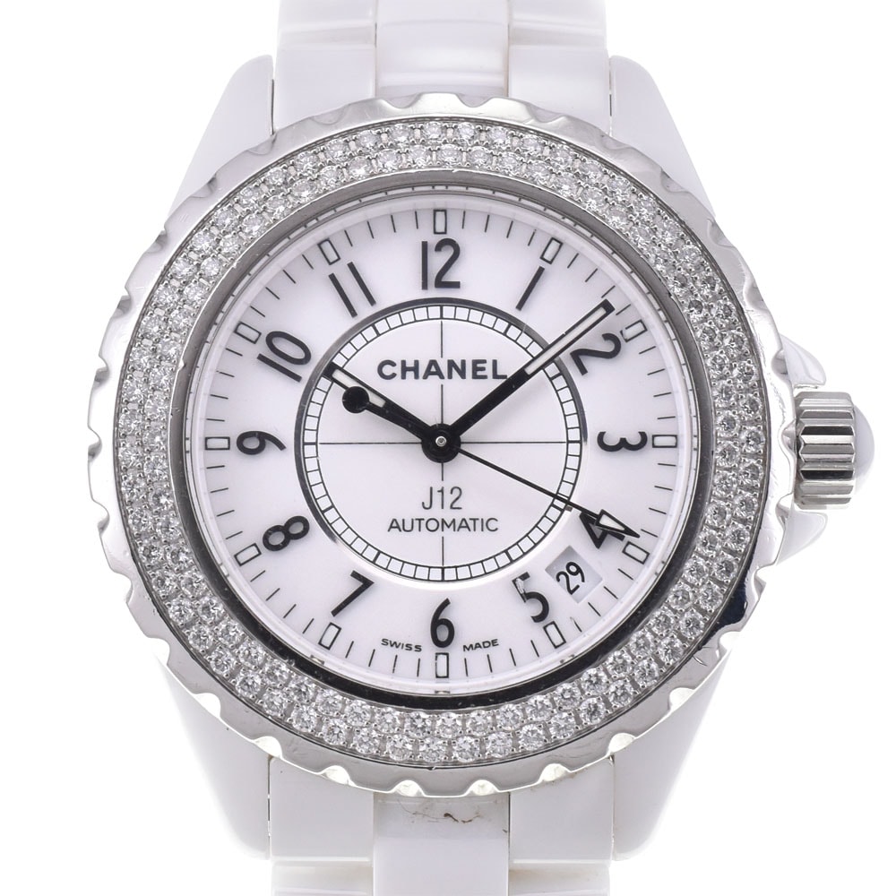 シャネル CHANEL H0969 J12 ダイヤモンドベゼル デイト 自動巻き メンズ I#145134