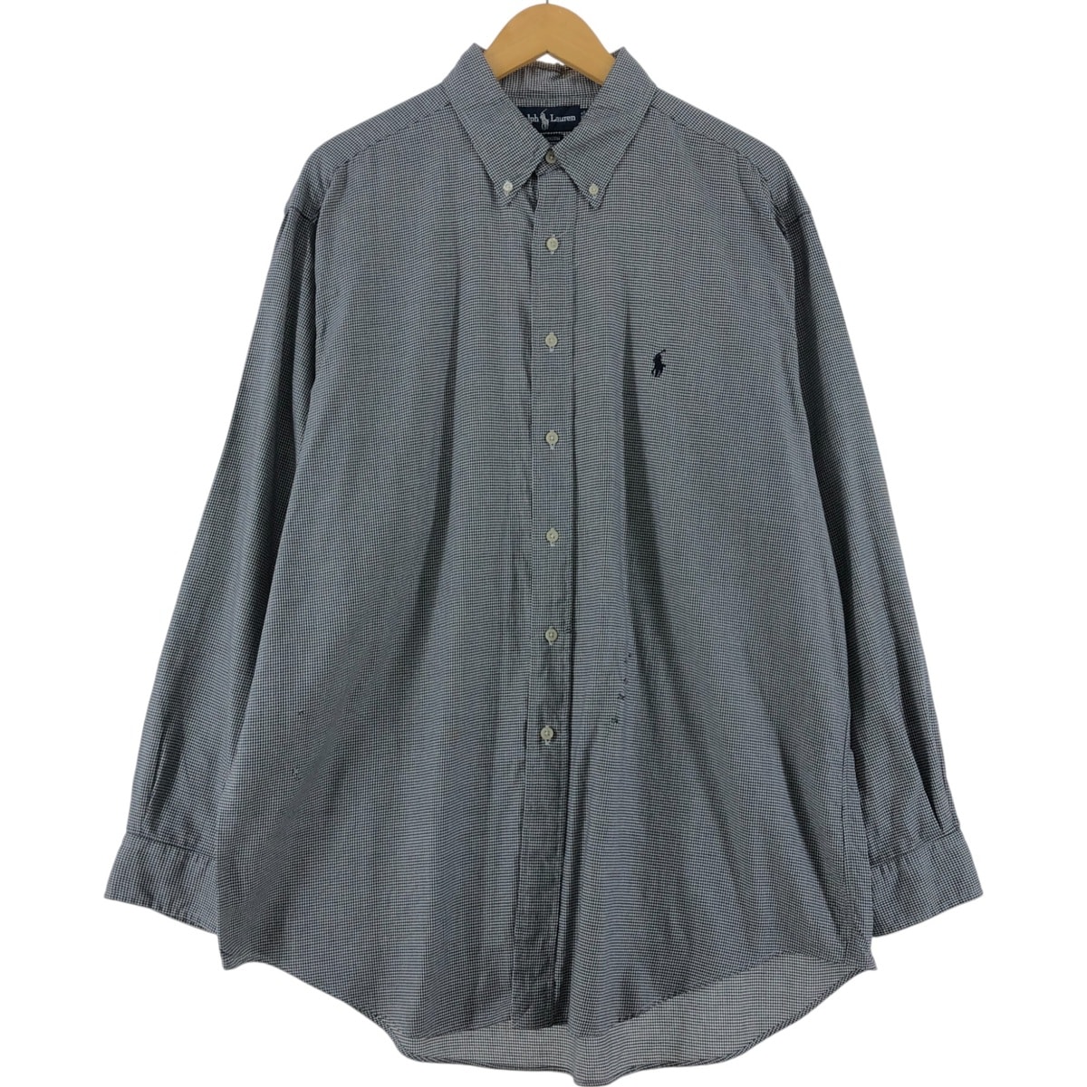 古着 ラルフローレン Ralph Lauren YARMOUTH 千鳥格子柄 長袖 ボタンダウンシャツ メンズXL相当/eaa527826