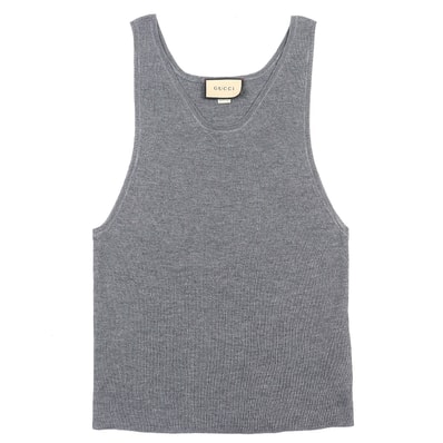 極美品 グッチ タンクトップ グレー メンズ S 758109