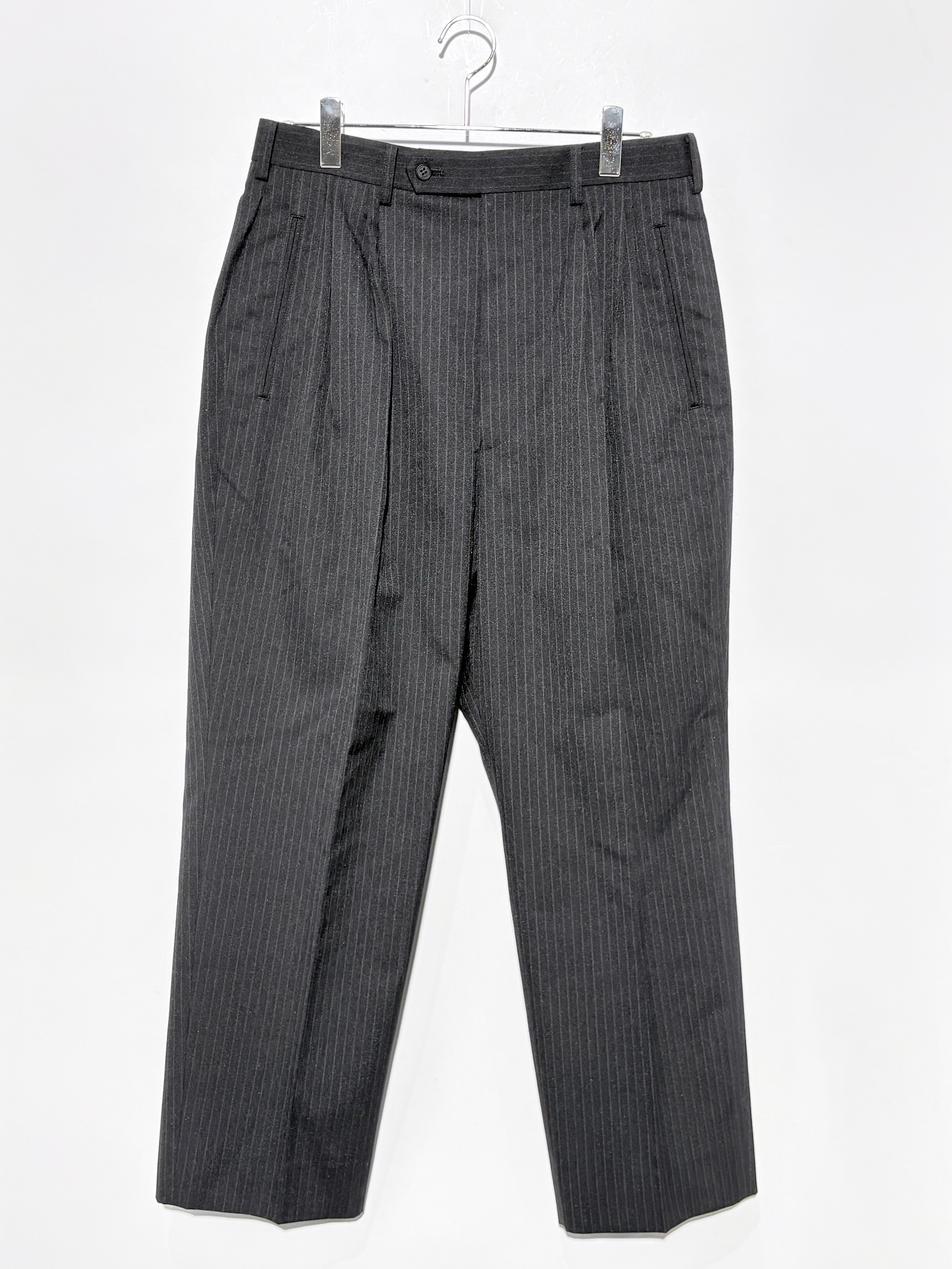 COMME des GARCONS HOMME Wool Ester Herringbone Pants "Black"