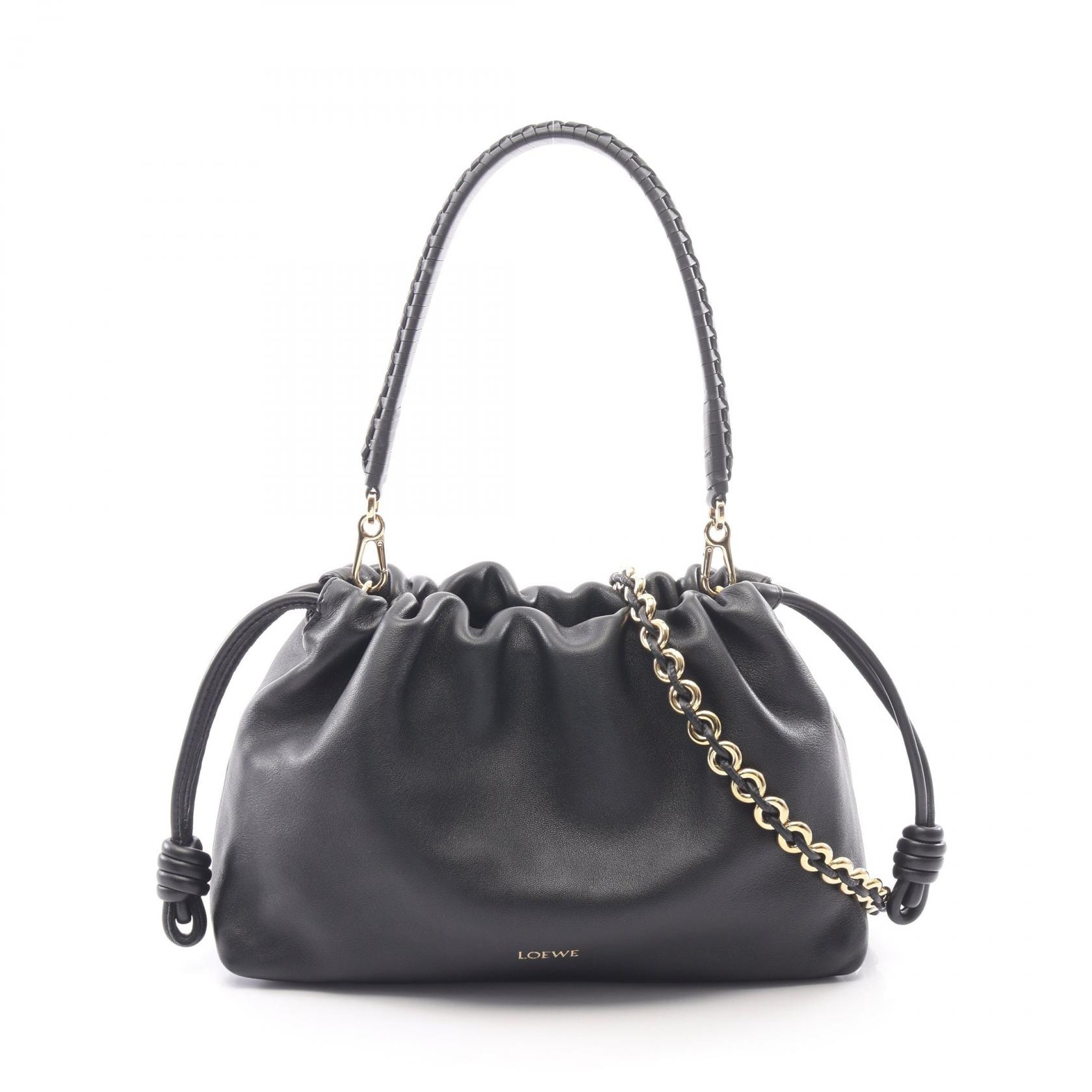 ロエベ LOEWE フラメンコパース 2WAY ハンドバッグ バッグ レザー レディース ブラック系 A411FCRX75 【中古】