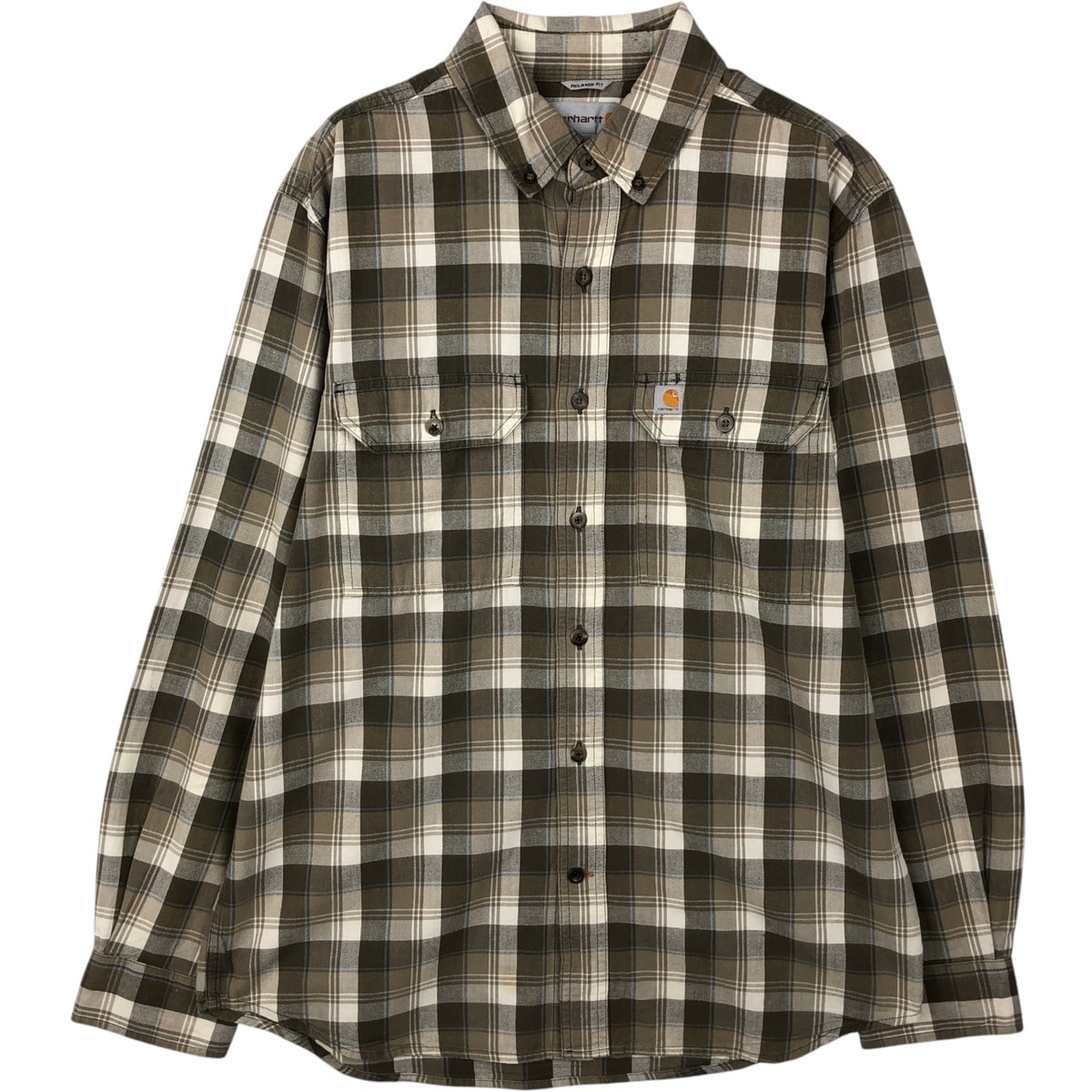 古着 カーハート Carhartt RELAXED FIT 長袖 ボタンダウン ワークシャツ メンズM相当/eaa642871