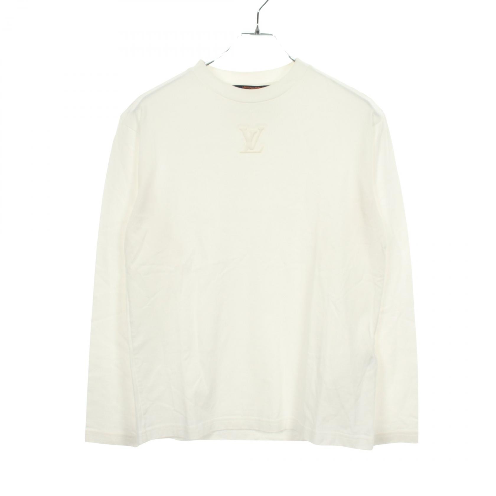 ルイ・ヴィトン LOUIS VUITTON エンボスLVロゴ 長袖Tシャツ 衣料品 トップス コットン メンズ ホワイト系 RM251Q NPG HSY 43W 【中古】