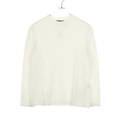 ルイ・ヴィトン LOUIS VUITTON エンボスLVロゴ 長袖Tシャツ 衣料品 トップス コットン メンズ ホワイト系 RM251Q NPG HSY 43W 【中古】