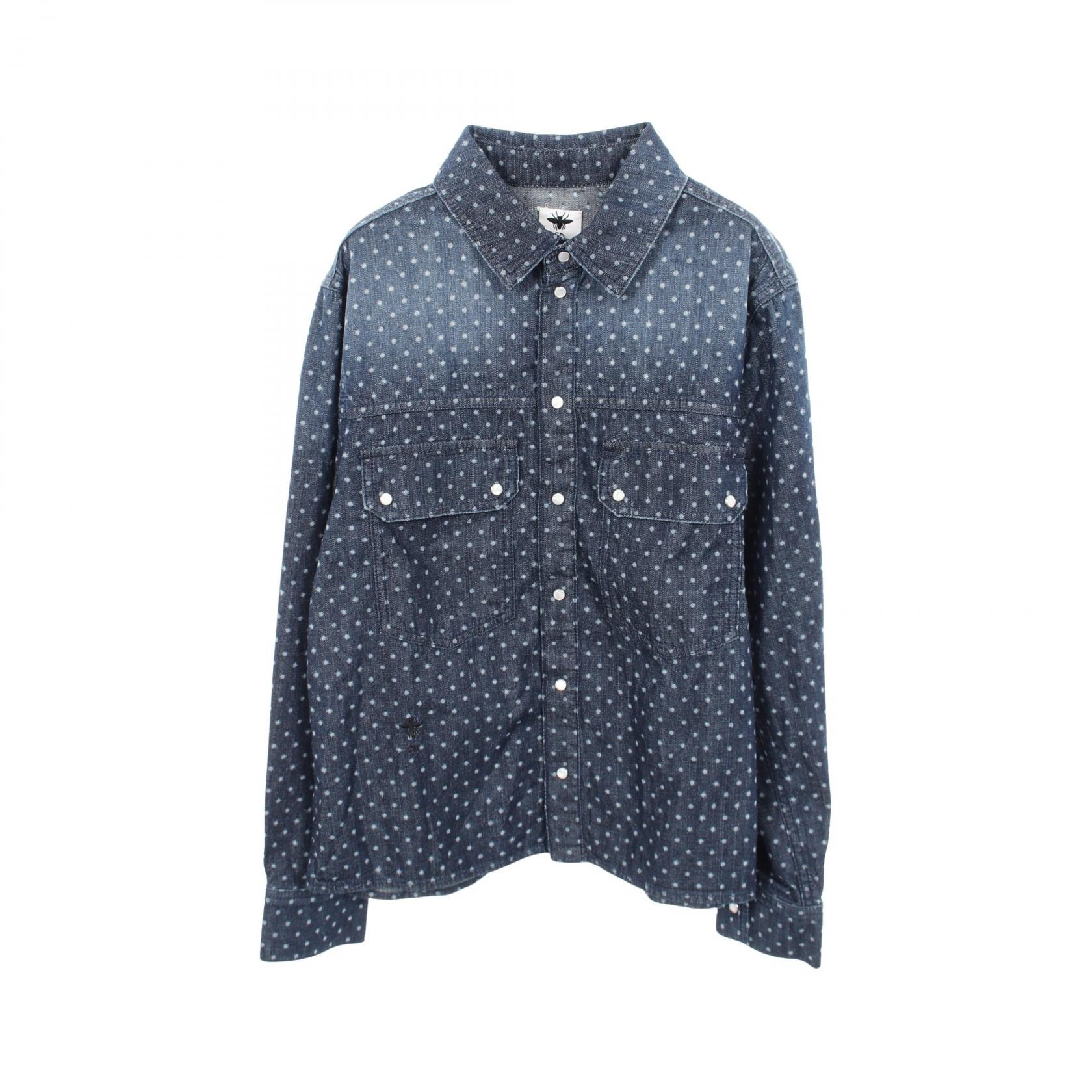 ディオール Dior BEE刺繍 ドット柄 衣料品 トップス コットン メンズ ネイビー系 【中古】