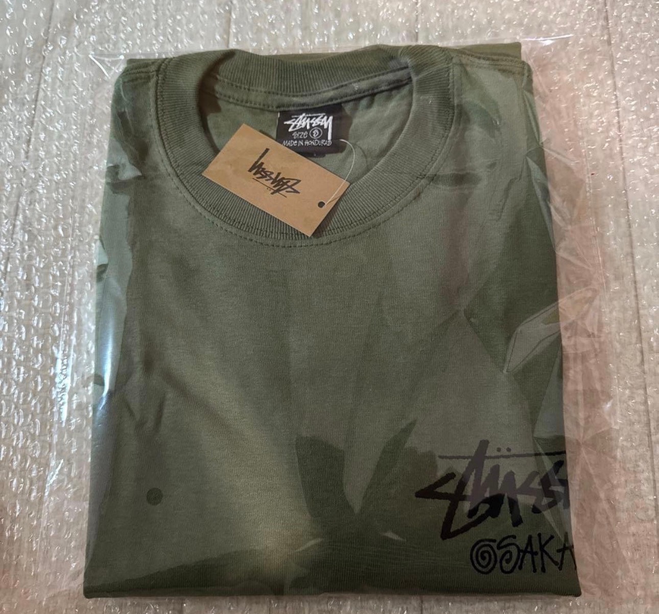 stussy大阪限定半袖tシャツオリーブSサイズ