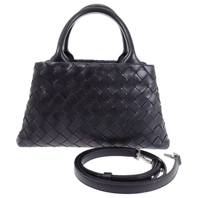 ボッテガヴェネタ BOTTEGA VENETA ハンドバッグ 607326VCPP18803 2WAYバッグ イントレチャート ブラック シルバー金具 レディース【中古】【ABランク】