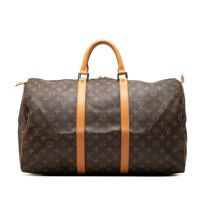 ルイ ヴィトン モノグラム キーポル50 ボストンバッグ トラベルバッグ M41426 ブラウン PVC レザー レディース LOUIS VUITTON 【中古】