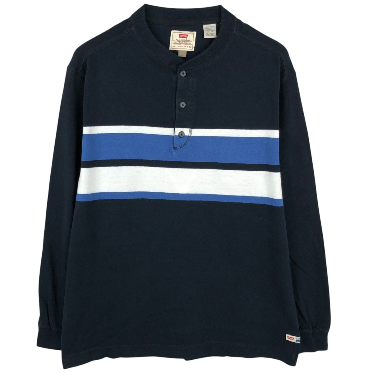 古着 90年代 リーバイス Levi's ヘンリーネック ロングTシャツ ロンT USA製 メンズL相当 ヴィンテージ/eaa659280