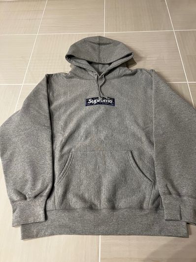 Supreme Bandana Box Logo Hooded Sweatshirt "Grey"